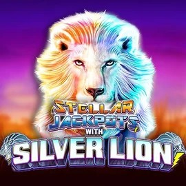 Stellar Jackpots with Silver Lion slot logo by Lightning Box Game at Spinnycasino